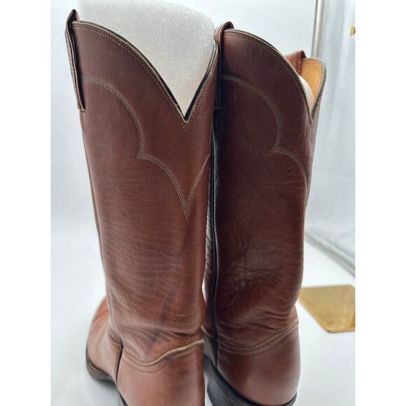 Tony Lama 6084 Brown Marble Leather Western Cowboy Boot Size 6 D Men  / Woman 8 - Picture 10 of 16